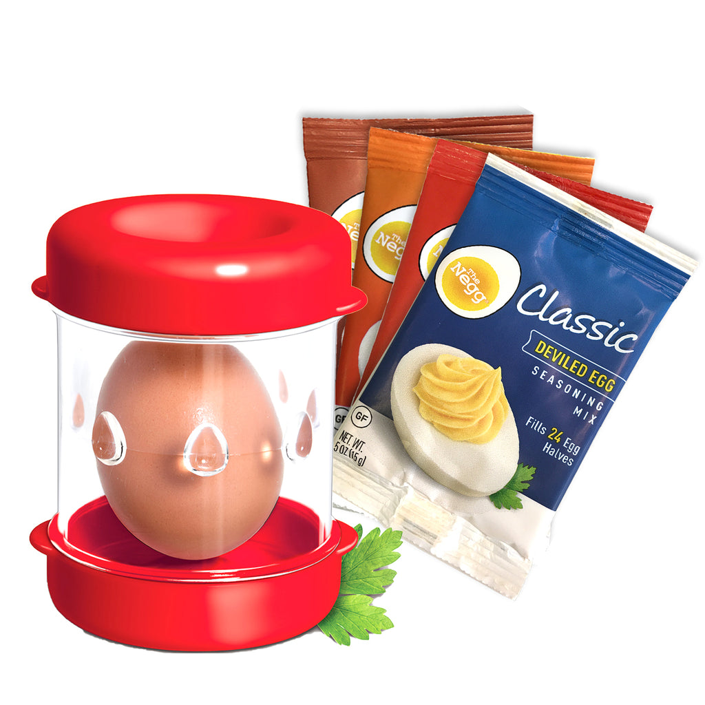 The Negg Boiled Egg Peeler - Red