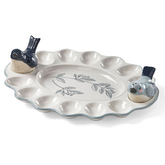 Two Songbirds and Deviled Egg Tray