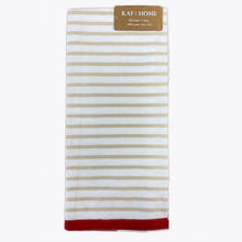 Beige and Red Striped Dish Towel
